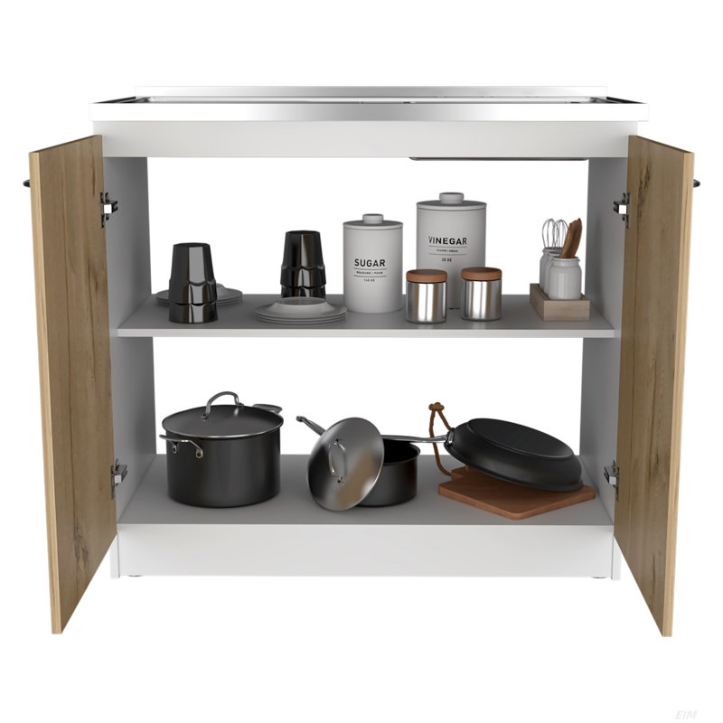 Utility Sink Vernal, Kitchen, White / Light Oak, Easy To Assembly