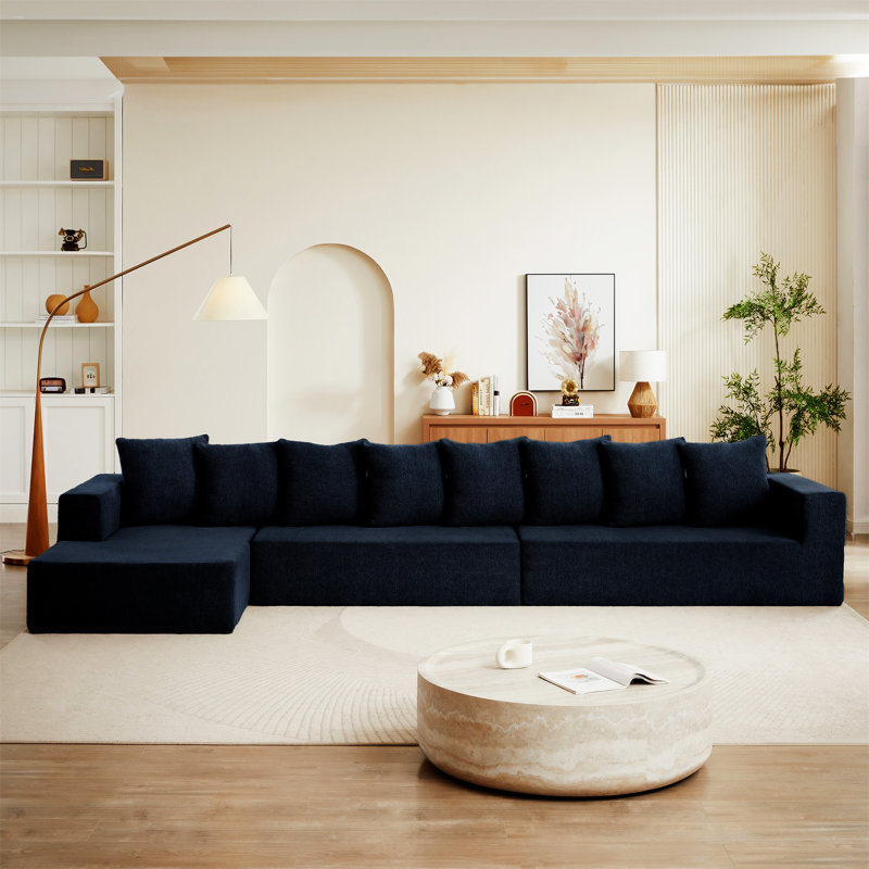 Canapé modulaire en chenille avec canapé moelleux Chenille, Orienté à droite