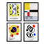 Alexander Calder Mondrian Expositions, reproduction d'art encadrée sur papier, 4 pièces-93012344-93012347
