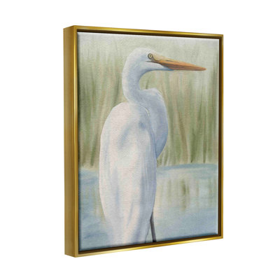 " Egret Marshland Painting " by Grace Popp