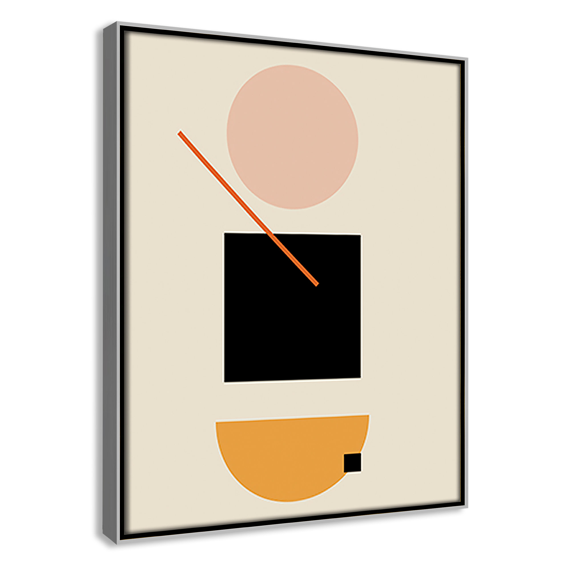 Simple Shapes by Daniela Santiago, Silver Framed, 15.5" H x 12.5" W x 2" D