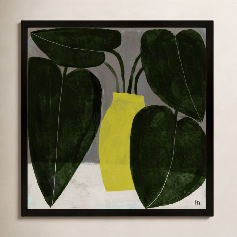 Plant #7 Painting by StudioM, Black, 44" H x 44" W
