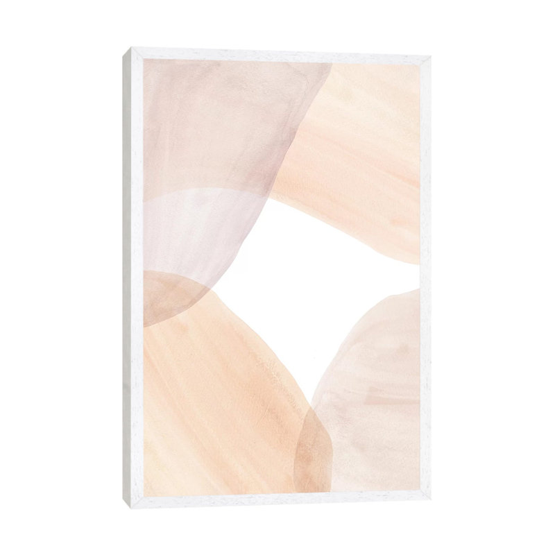 Soft Pastel Tone Abstract Shapes Ii 1 Piece Painting on Canvas, 101.6cm H x 66.04cm W x 3.81cm D, White Framed