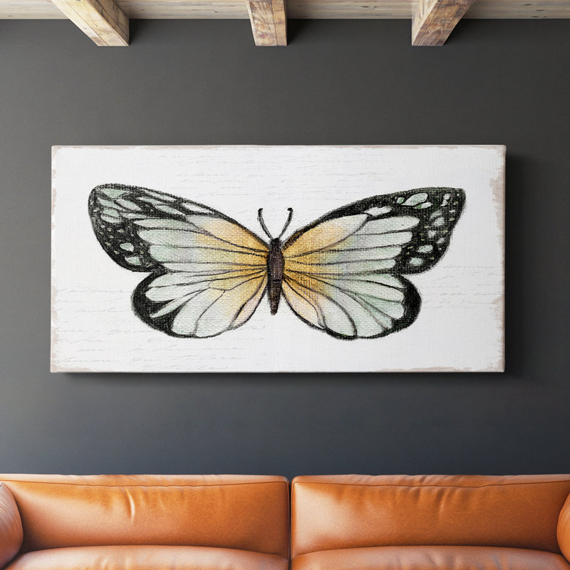 «Vintage Flutter IV», toile tendue avec châssis, prête à être accrochée, H 20 po x l 40 po