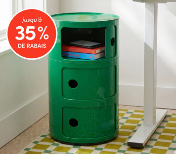 Rangement de bureau jusqu'à 35 % de rabais avec unité de rangement cylindrique verte avec livres