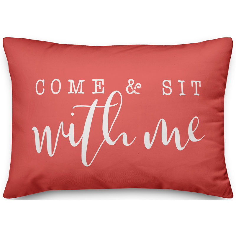  Housse et insert de coussin rectangulaire d'extérieur «Come and Sit with Me», Corail