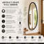 Miroir mural avec cadre en bois de manguier noir, 28 x 60 po