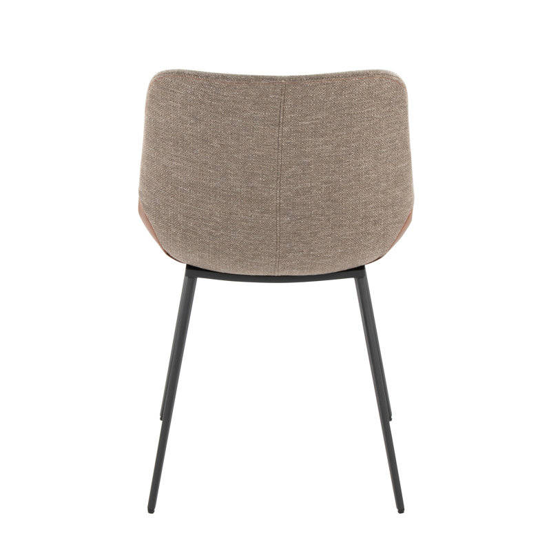 Chaises d'appoint rembourrées Castillon deux tons, Similicuir espresso / tissu brun