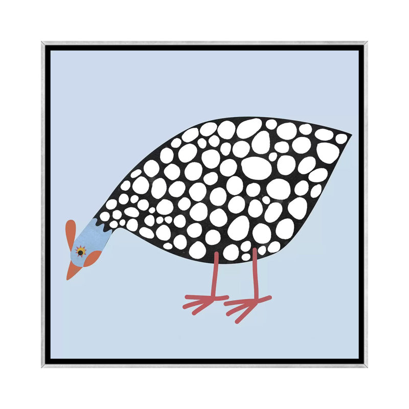 « Hen Guinea » par Nic squirrell-impression, Toile avec cadre argenté, H 37 po x l 37 po x P 1,5 po, Pas de tapis