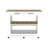 Cala Kitchen Island 46, Six Casters, Two Drawers, Lower Open Shelf-1193508050