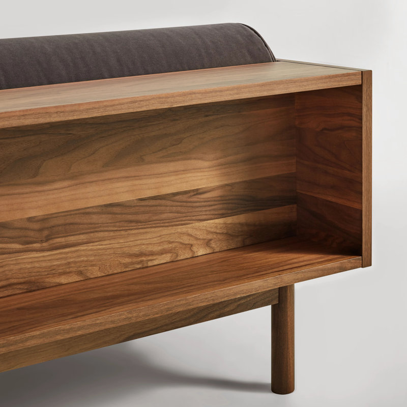 Souvenir Upholstered 87'' Sofa, Walnut, Storm Velvet Velvet