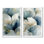 «Watercolor Pants Flowers in Meadow», art sur toile à motif floral blanc, ensemble de 2