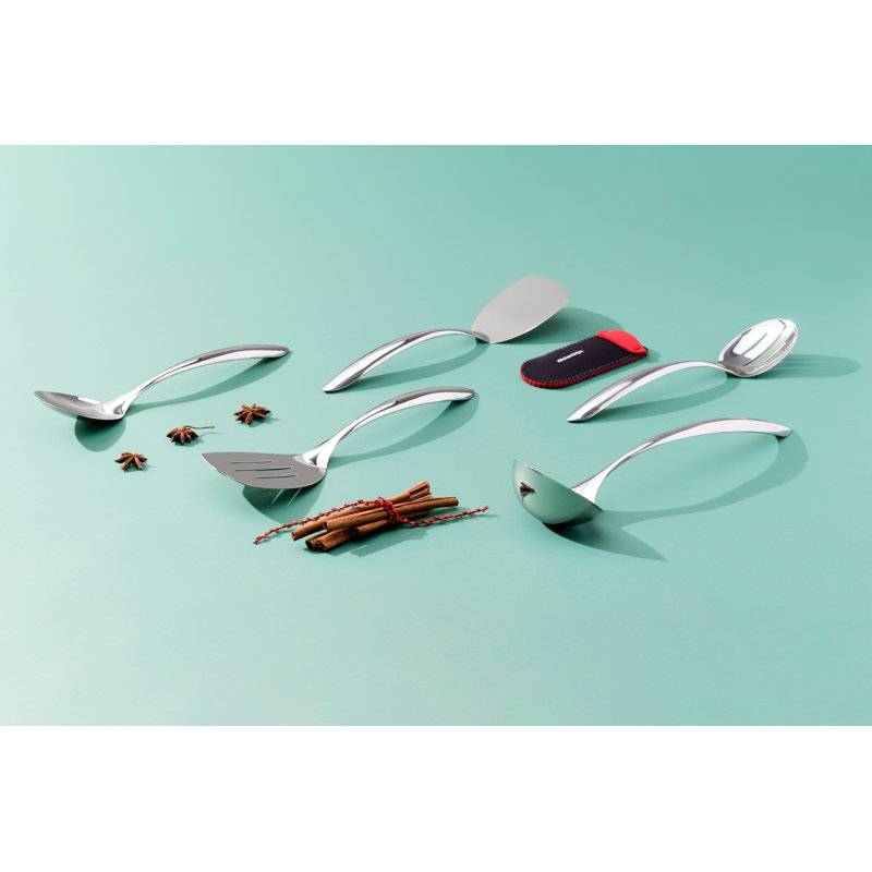 Cuisipro Tempo Slotted Turner, 18/8 Stainless Steel, Spatula, For Cooking, Flipping, 14.75”, 37.5cm
