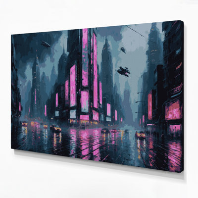 Art mural sur toile gris Sci Fi Cyberpunk