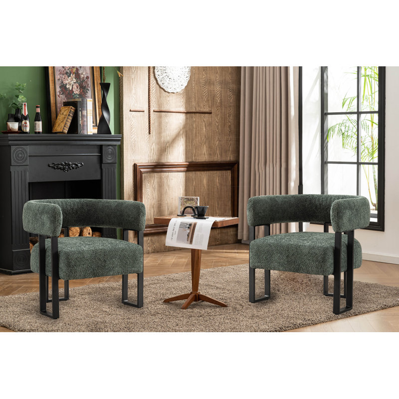 Fauteuil d'appoint à oreilles Macao, Vert foncé
