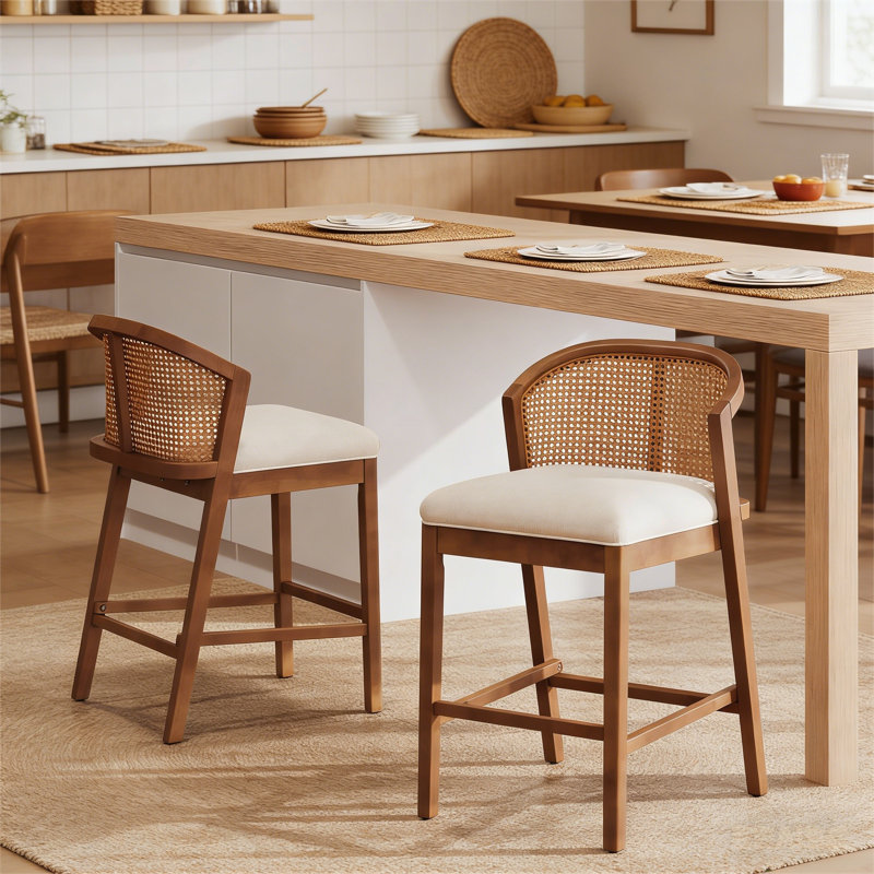 Ensemble de 2 tabourets de comptoir Tatti, Brun