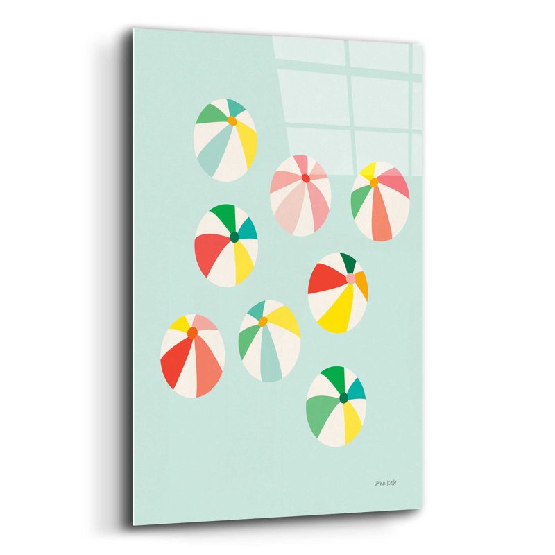 Parasols de plage par Ann Kelle - impression sans cadre, H 16 po x l 12 po x P 0,13 po