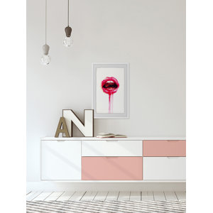 Mercer41 Dripping Lipstick Framed On Paper Print | Wayfair