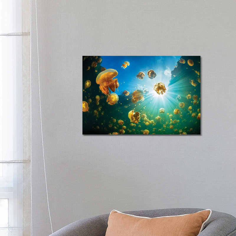 Sunlight AndJellyfish by Barathieu Gabriel - Wrapped Canvas Print, 66.04 cm H x 45.72 cm W x 1.91 cm D