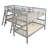 L-Shaped Bunk Bed With Ladder,Twin Size-Gray