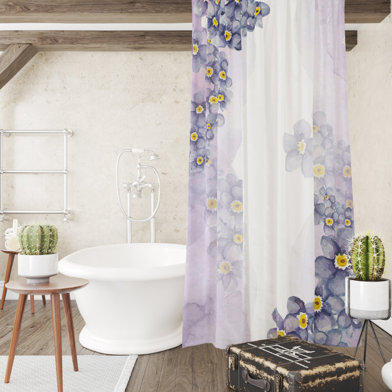 Katixa Floral Shower Curtain, 83" H x 70" W