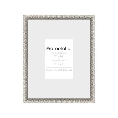 Frametolia Silver Art Deco Wall Frame - 7/8" Width - Wide Mat