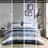 Stripe Bedding With Comforter And Sheets - Grey, Navy, Blue Colors King Size In Wrinkle-