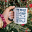 Tasse rétro de vacances d'été en bord de mer, cadeau salé The Beach Club avec nom personnalisé