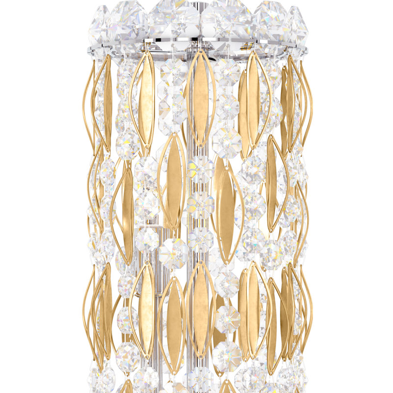 Sarella 18 - Light Chandelier, Clear Crystals From Swarovski, Heirloom Gold