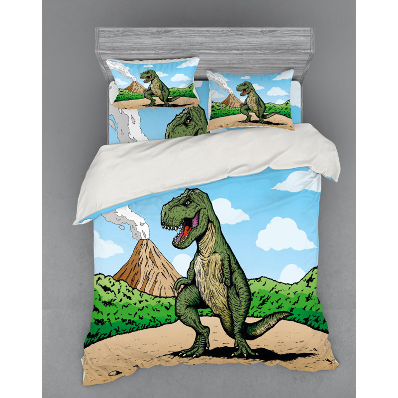Ensemble de housse de couette dinosaur, Housse de couette grand + 3 pièces supplémentair
