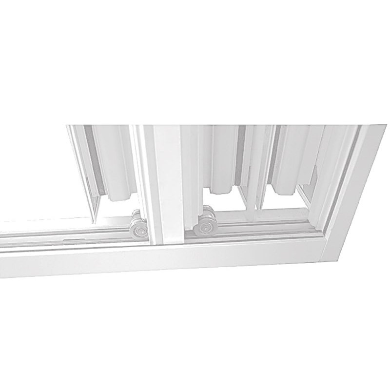 Portes de patio pliantes en aluminium, Blanc, S'ouvre à gauche vers l'extérieur, H 84 po x l 144 po