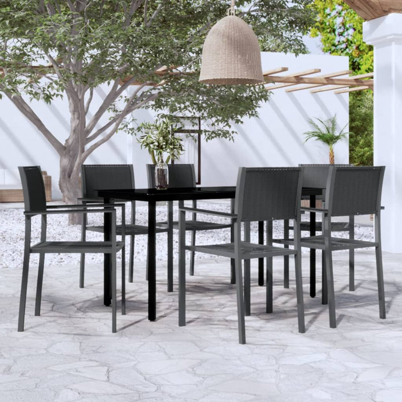 Rectangular 35.1" Long Dining Set with Cushions, 6, 55.1" table length