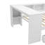 Lit de jour double avec lit gigogne, structure de lit de jour en bois avec tiroirs de rangement et tablettes latérales, lit de jour avec bureau, aucune boîte à ressorts nécessaire, blanc-667705988-667705989