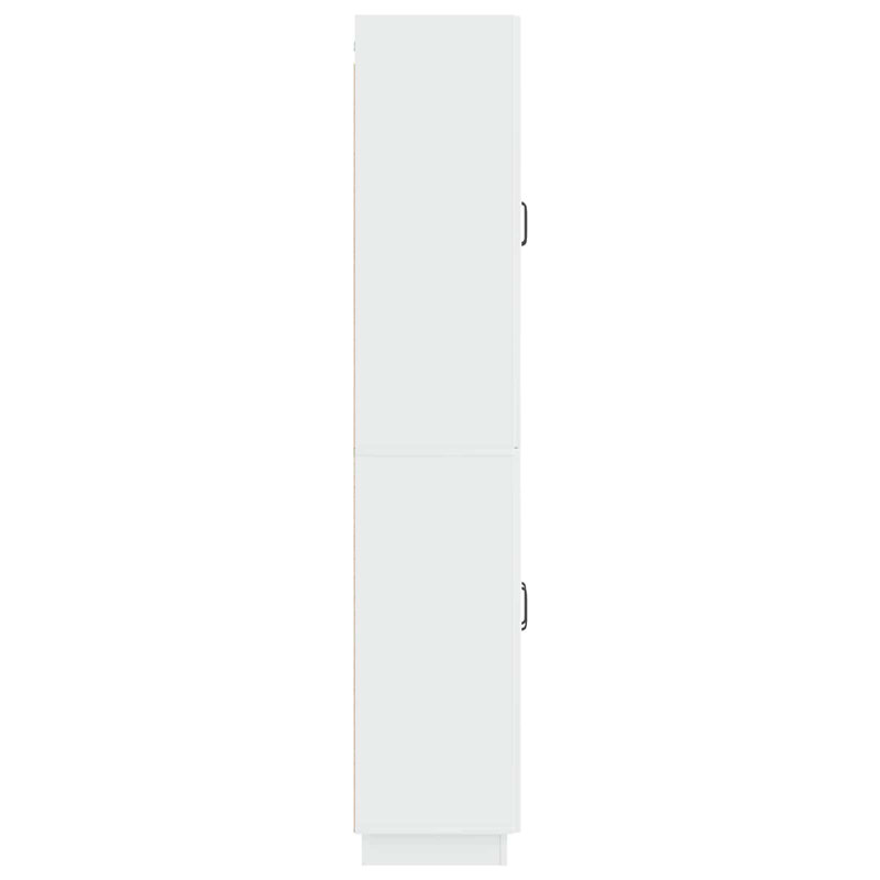 4 -Door 4 -Shelf Storage Cabinet, High Gloss White