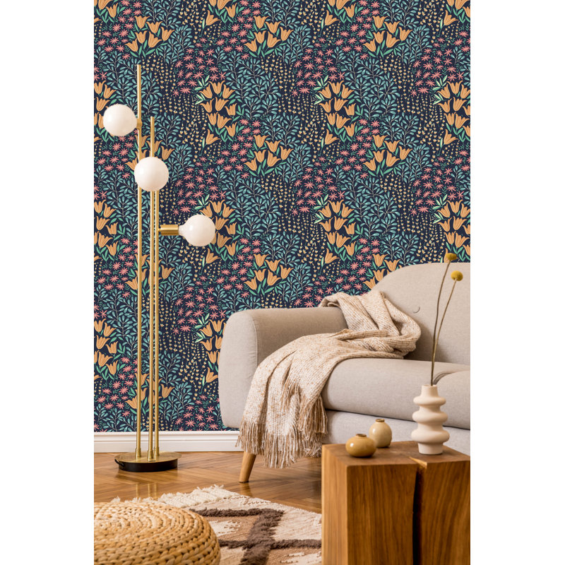 Floral Tile, Vinyl, 18.75" L x 25" W