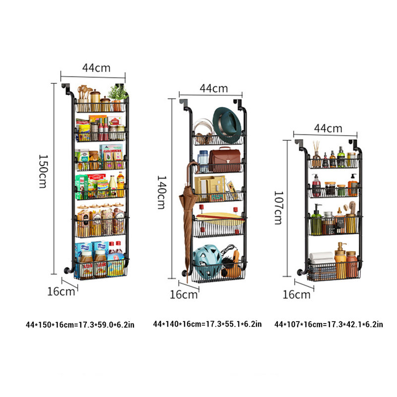 Metal Overdoor Organiser, 150cm H x 44cm W x 16cm D
