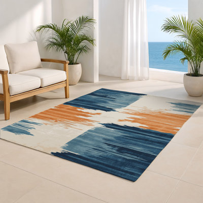 Watercolor Beige Indoor and Outdoor Area Rug