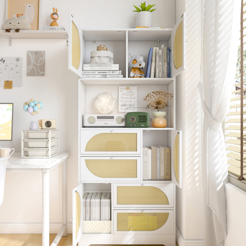 Buffet élégant avec portes et espace de travail spacieux