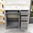 Modern Wooden Freestanding Single Bathroom Vanity with Ceramic Sink and Ample Storage-482080174