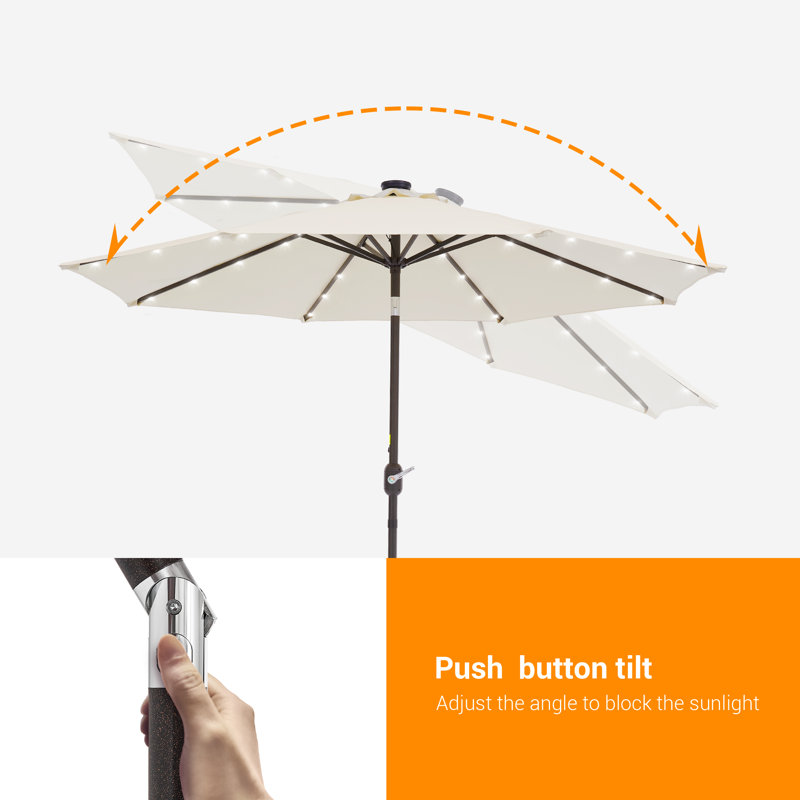 Parasol de marché éclairé 108 po Dorelli, Beige