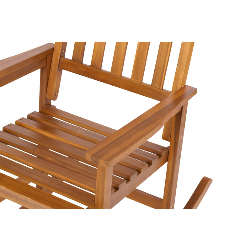 Chaise berçante en acacia d'intérieur, Marron clair