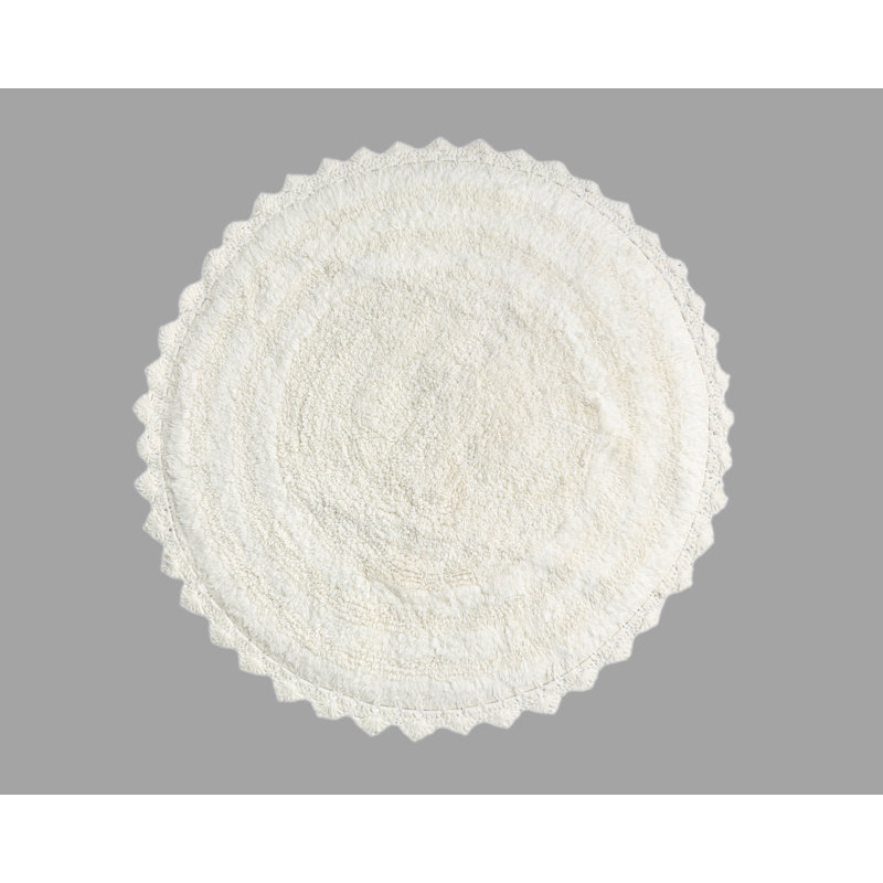100% Cotton Non-Slip Bath Rug, Ivory