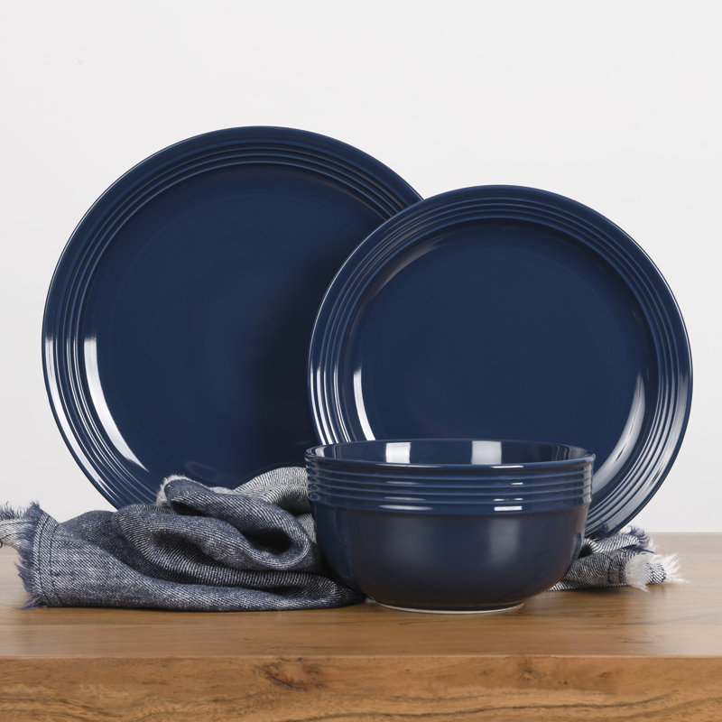 Service de table 12 pièces, service pour 4, Bleu marine
