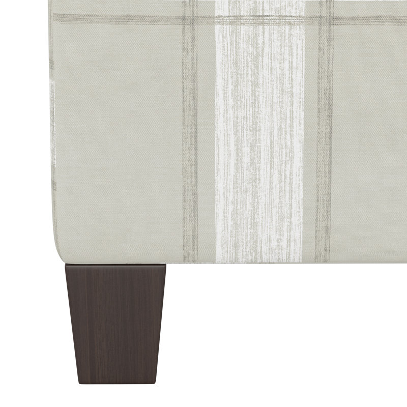 Fernando Upholstered Ottoman, Marley Plaid Feather