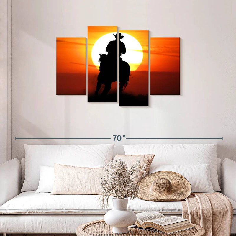 Lelar Sunset Cowboy, 27" H x 43" W