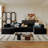 Modular Sectional Couch, Boneless Sofa With Deep Seat, Boneless Couch, High Density Sponge, Compression Sofa For Living Room Bedroom Apartment, No Assembly Required, Grey  (4*Seat+2*Ottoman)-950632644-950632645