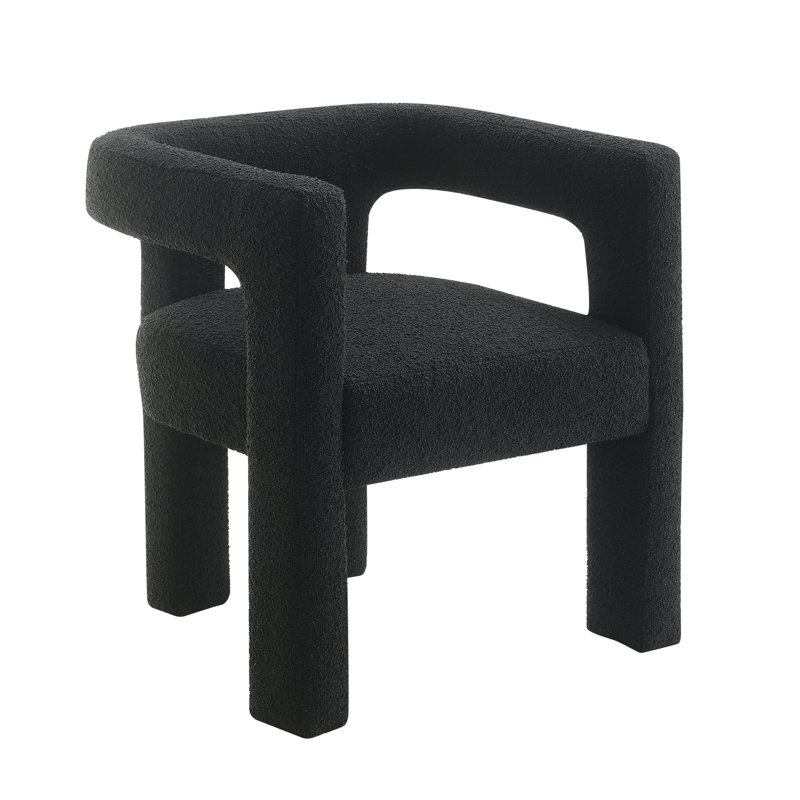 Chaise de salle à manger Aruna, Bouclé noir