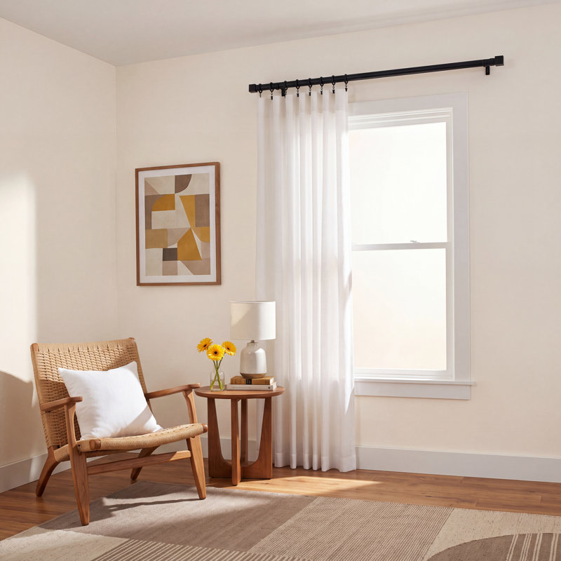 Sunbrella® Laurel Indoor/Outdoor Sheer Curtain, 50" W x 84" L