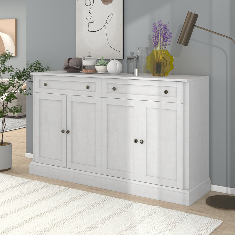 Kitchen Sideboard Storage Buffet Cabinet With 2 Drawers & 4 Doors Adjustable Shelves For Dining Room, Living Room