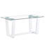Table de salle à manger polyvalente en verre moderne avec support en panneau de fibres à densité moyenne robuste pour toutes les occasions